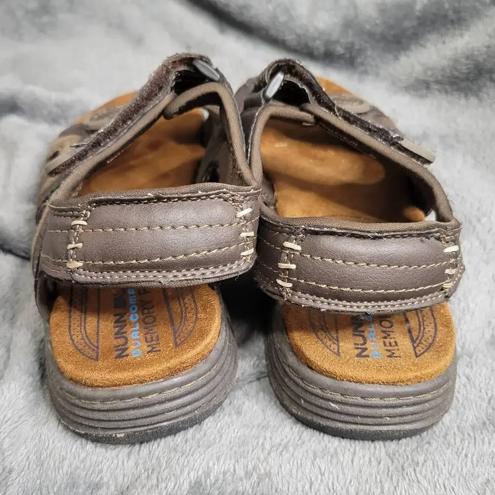 Nunn Bush Dual Comfort Mens Strap Sandals Brown Leather Outdoor Size 8